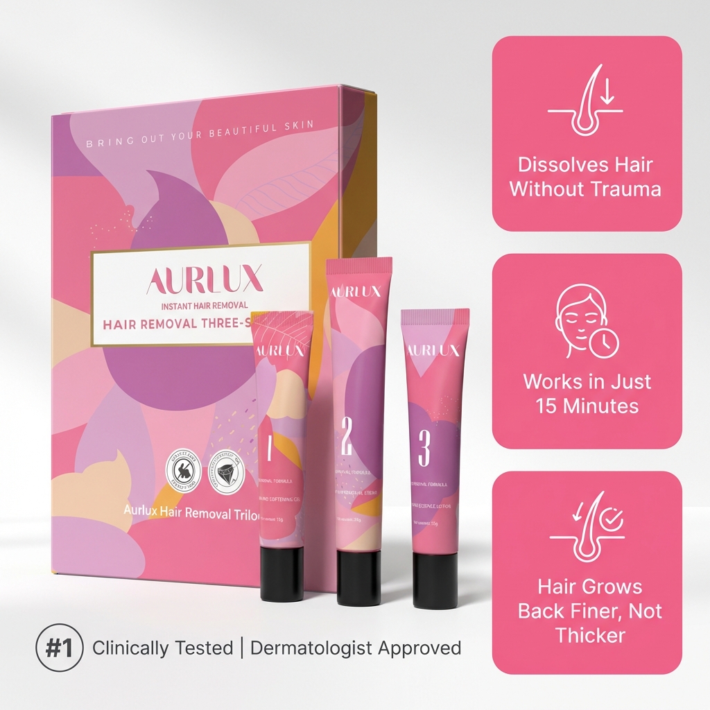 Aurlux Hair Removal Trilogy Kit with key benefits